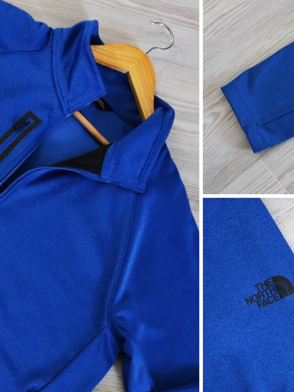 The North Face Fleece Jacket Men's Royal Soft Shell Performance Zip Logo Size L